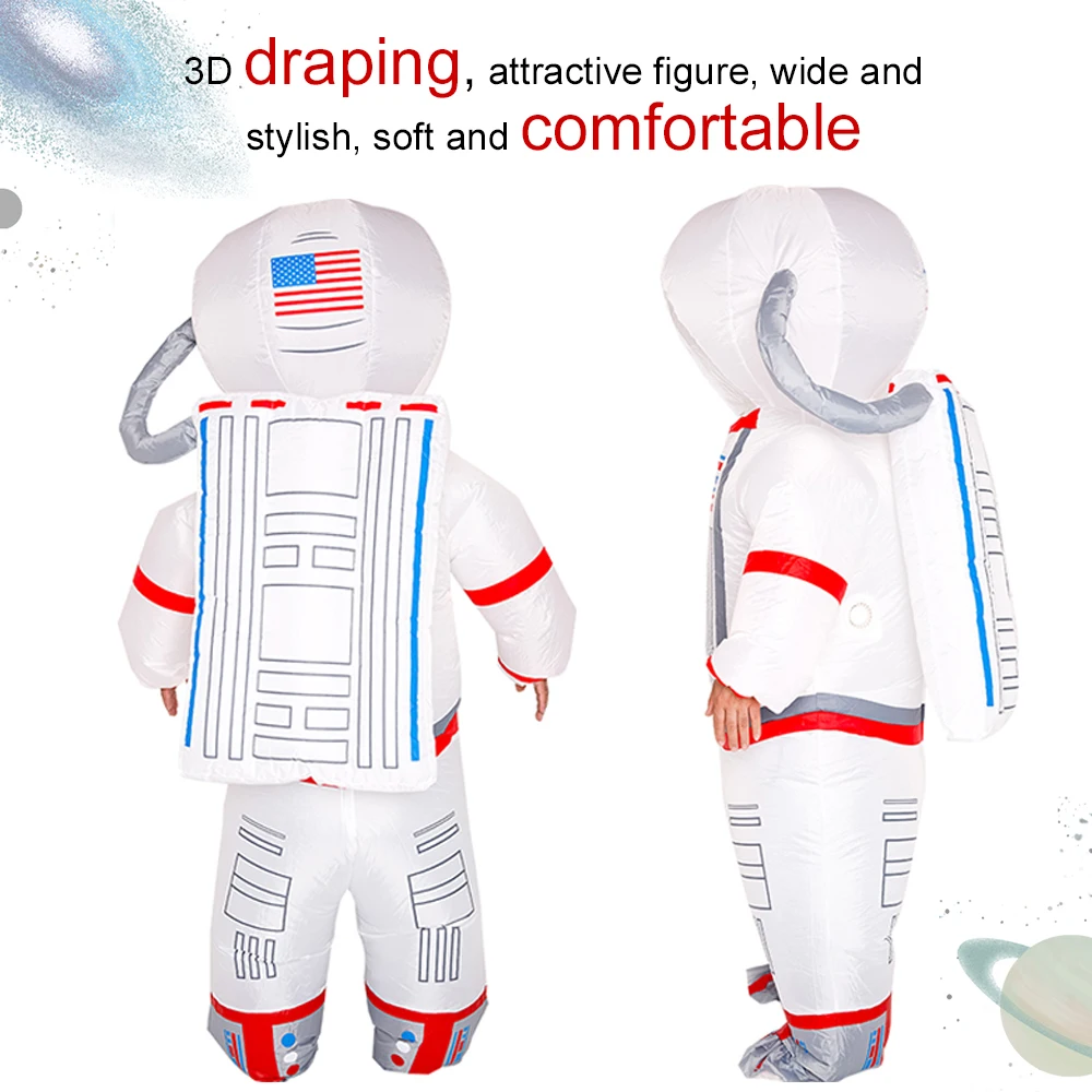 Костюм астронавта для мужчин и женщин надувной t-образный шлем карнавала косплея