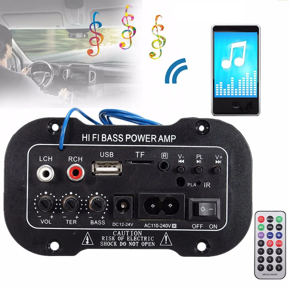 220 В автомобильный радиоприемник Bluetooth 2 1 Hi Fi бас мощный мини усилитель радио