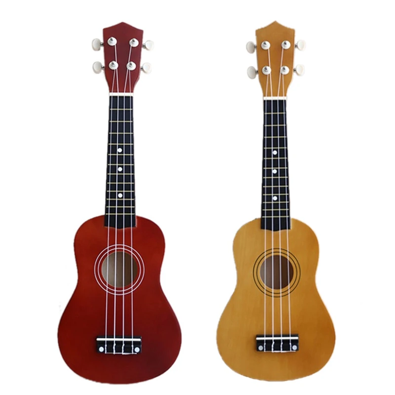 2Pc 21 Inch Soprano Ukulele 4 Strings Hawaiian Guitar Uke + String Pick for Beginners Kid Gift(Red Brown&ampMocha) | Спорт и