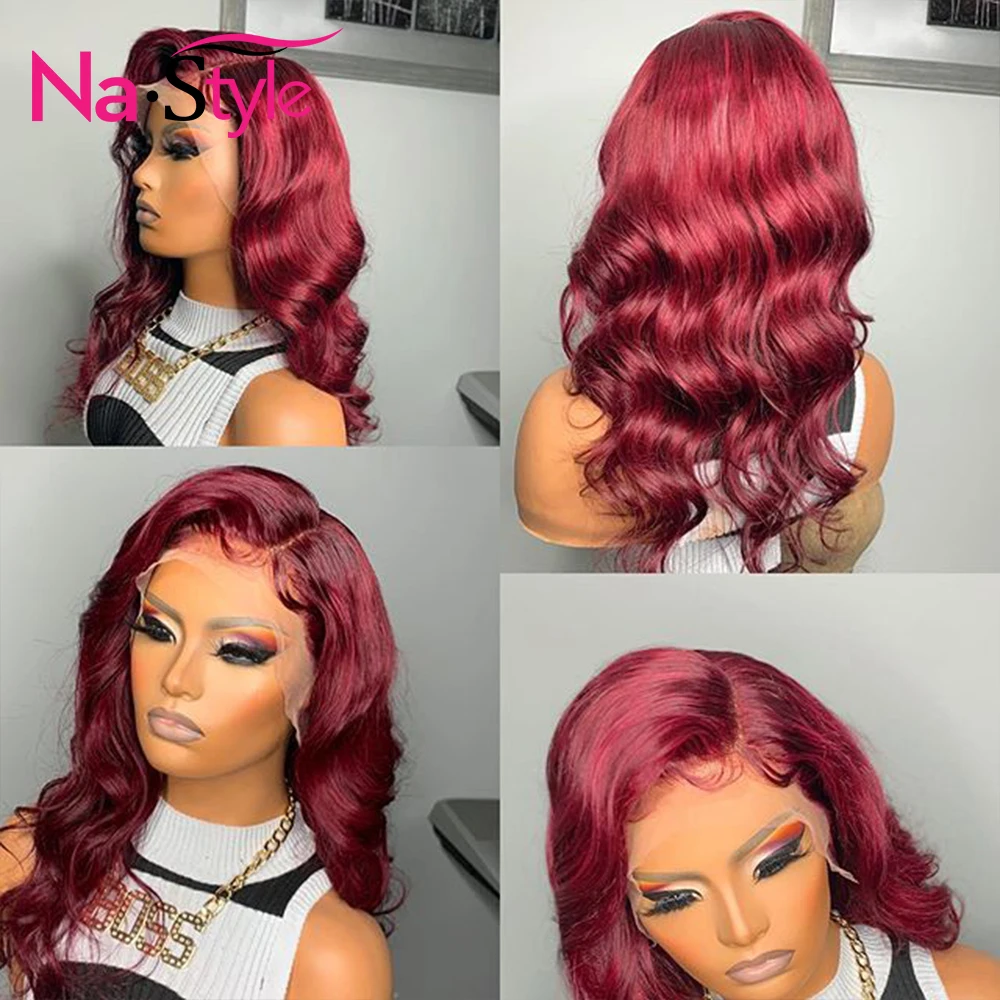 Парик из цветных человеческих волос для черных женщин бордовый парик на сетке с