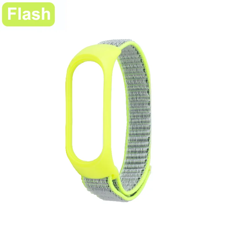 Flash Браслет mi Band 4, мягкий нейлоновый ремешок для Xiaomi mi, ремешок для браслета 4/3, ремешок для браслета mi Band 4 3, сменные смарт-Аксессуары - Цвет: Flash