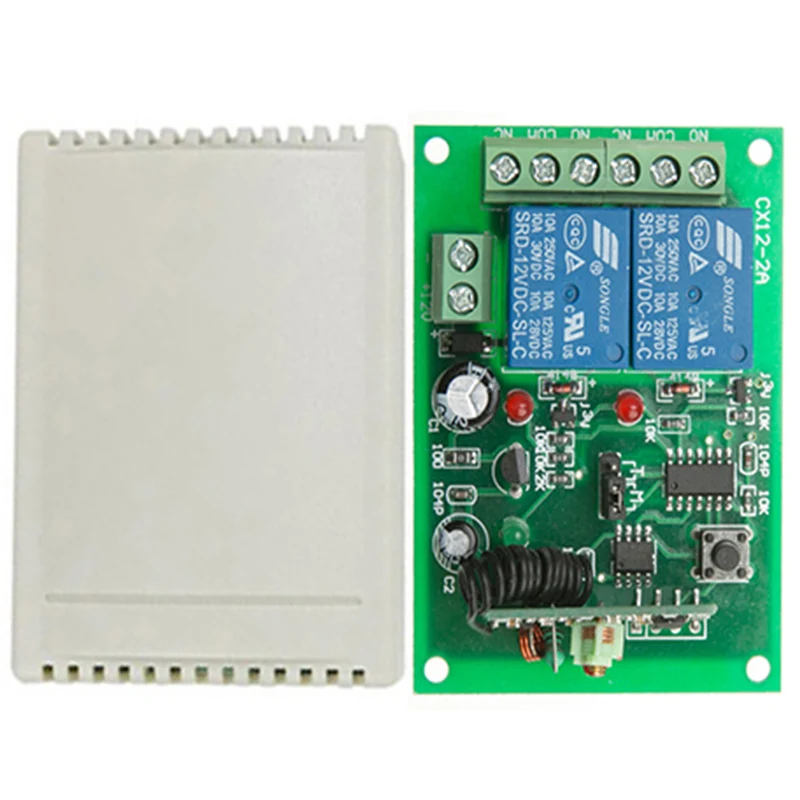 433 МГц DC 12 В 24 2CH RF пульт дистанционного управления беспроводной релейный приемник