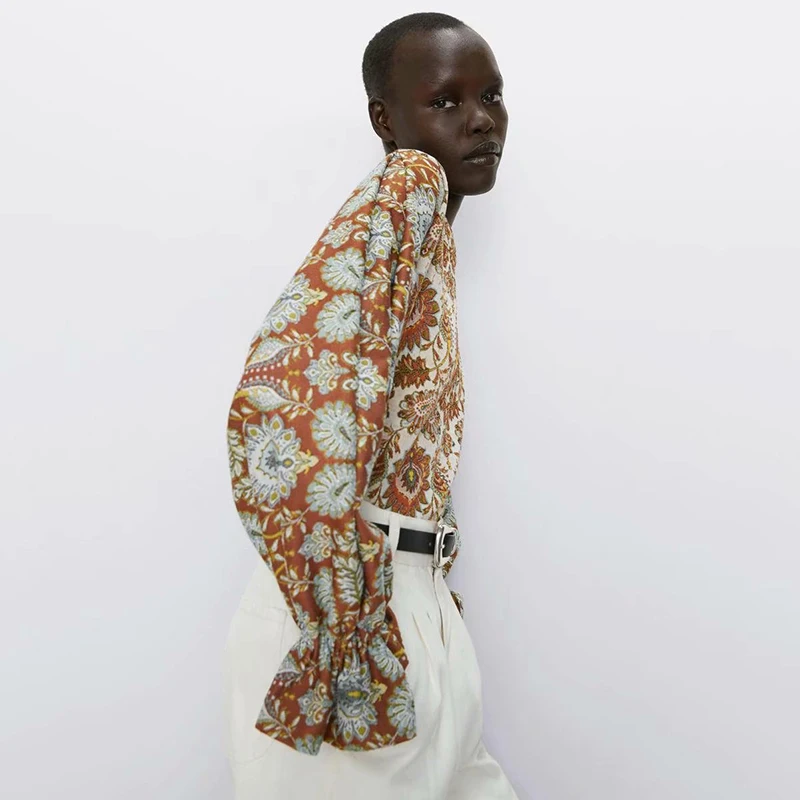 Женская толстовка с принтом подсолнуха ZA богемная круглым вырезом и