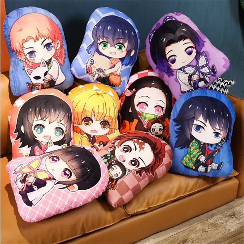 Devil's Blade Japanese Manga Anime Plushies Pillow Cushion Demon Slayer Kimetsu No Yaiba Tanjirou Nezuko Doll Stuffed Plush Toys