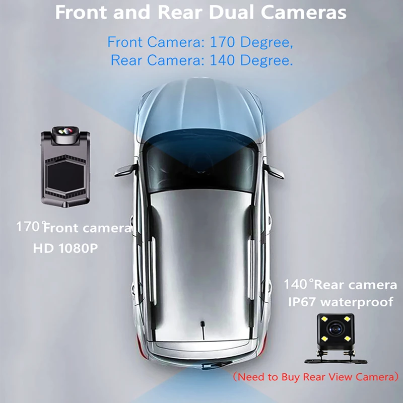 Odare Автомобильный видеорегистратор камера 1080P FHD Объектив WiFi ADAS с функцией