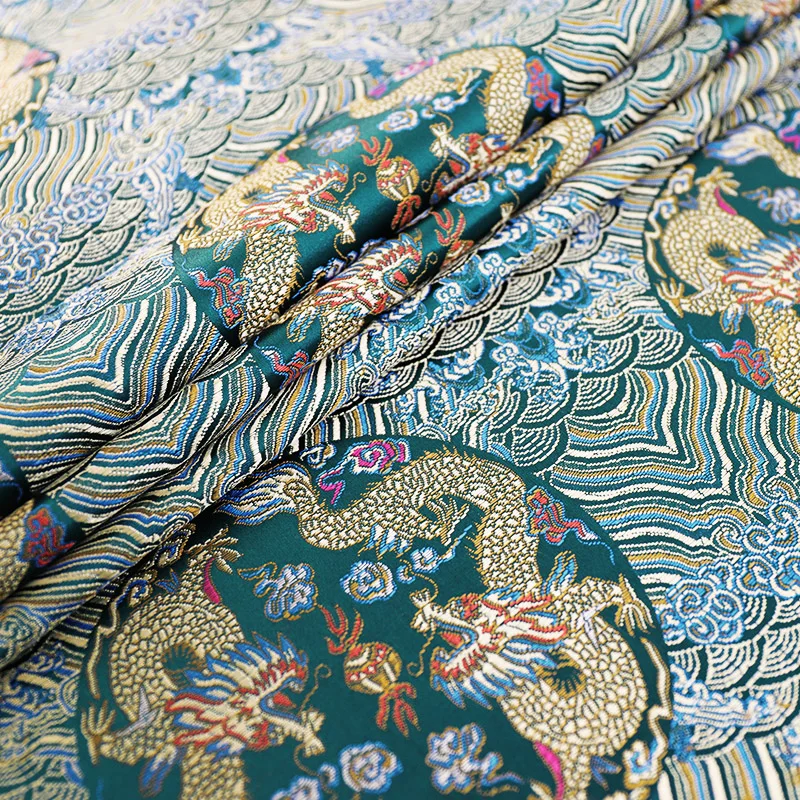 Sewing fabrics brocade fabric with dragon pattern cloth material images - 6