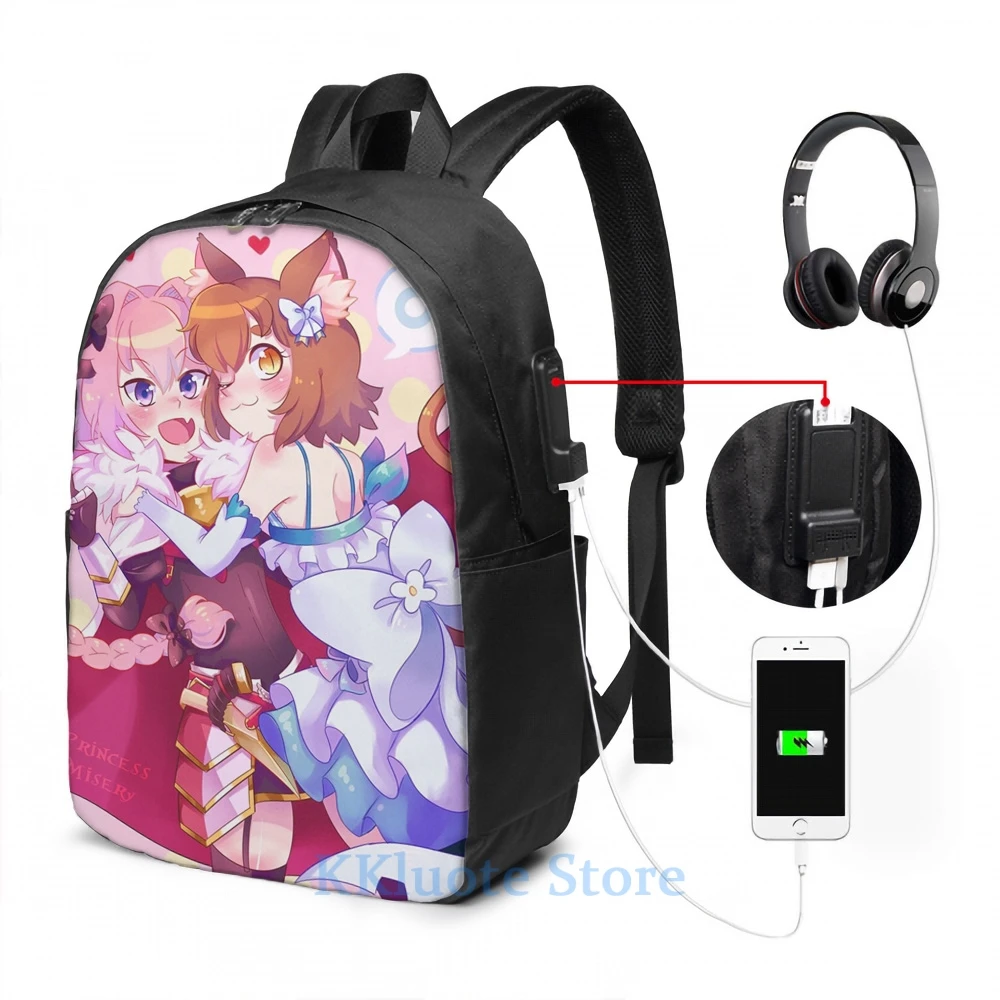 Забавный рюкзак с графическим принтом Astolfo n Felix USB-зарядкой мужские школьные