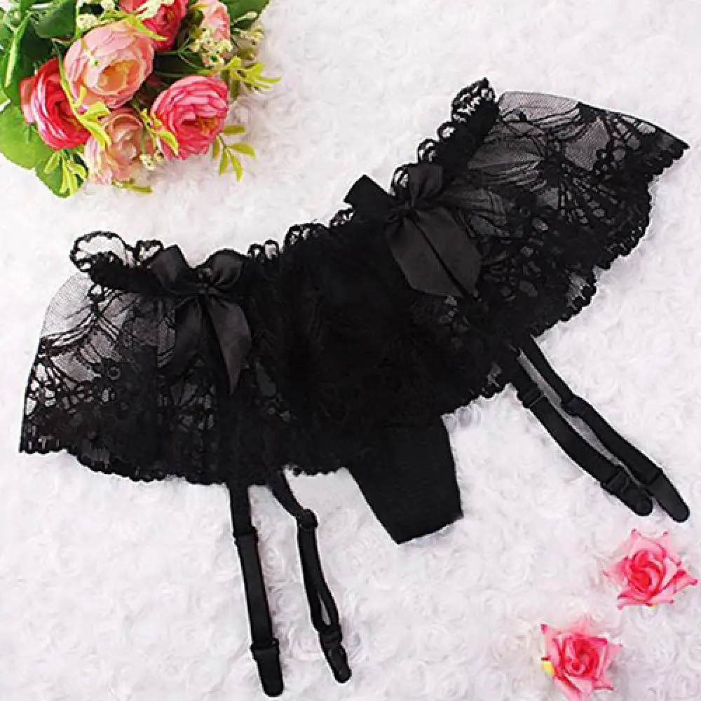 

Women's Sheer Sexy Lace Thigh-highs Stockings Garter Belt Suspender 2 in 1 Set