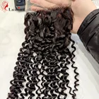 Кудрявые кудрявые человеческие волосы 4x4, кружевная застежка, 100% человеческие волосы, бразильские кудрявые кружевные застежки, кружевная застежка