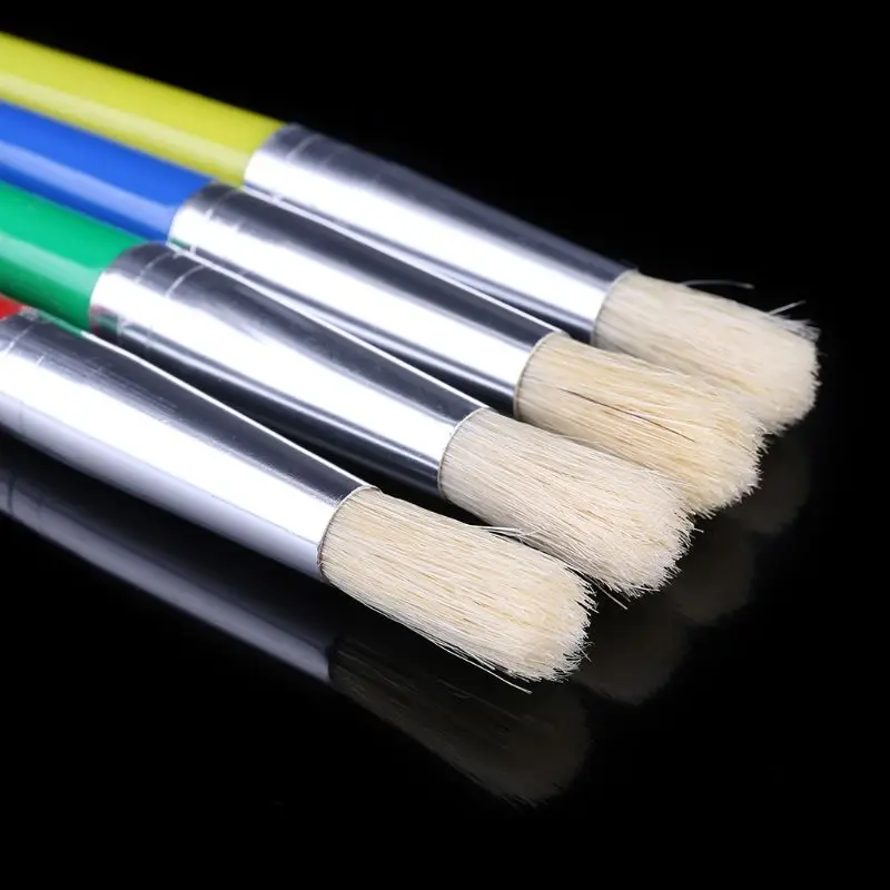 

4 Colors Spill-Proof Paint Canists with and 4 Parts Colors Assorted Children's Paint Brushes set 203B