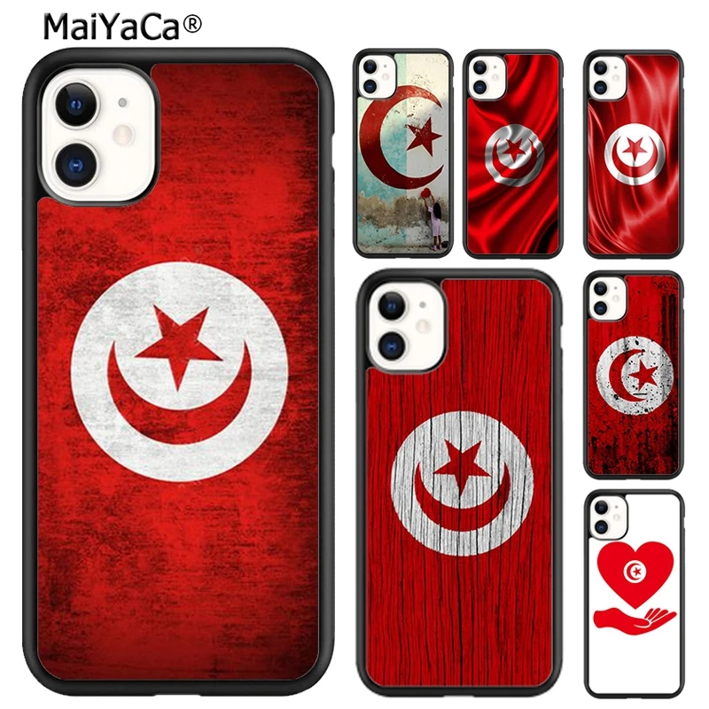 MaiYaCa чехлы для телефонов с флагом Туниса звездами символами iPhone 5 SE 6s 7 8 plus X XR XS 11 12