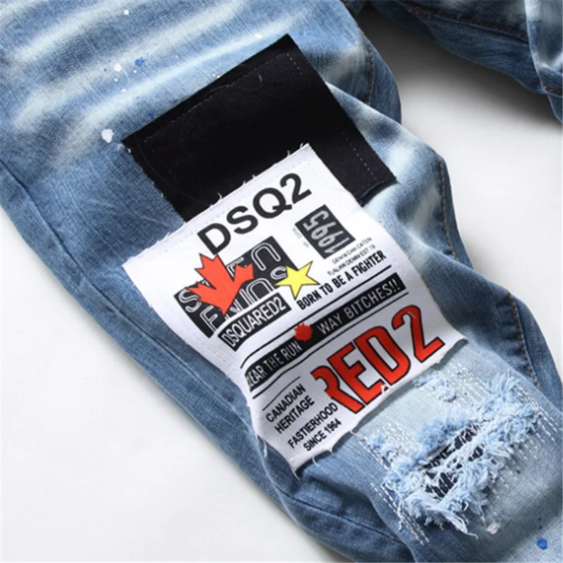 

New Dsq uared2 Men's Hip Hop Long Sleeve Cotton High Quality Women/Men's Pants Crew Neck Printed Letters Street Jeans DSQ2