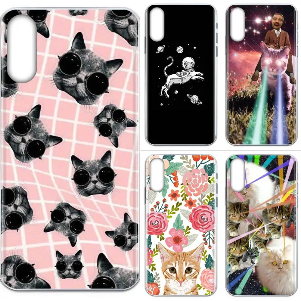 Милые оригинальные мягкие прозрачные чехлы с котом для Galaxy J1 J2 J3 J330 J4 J5 J6 J7 J730 J8 2015
