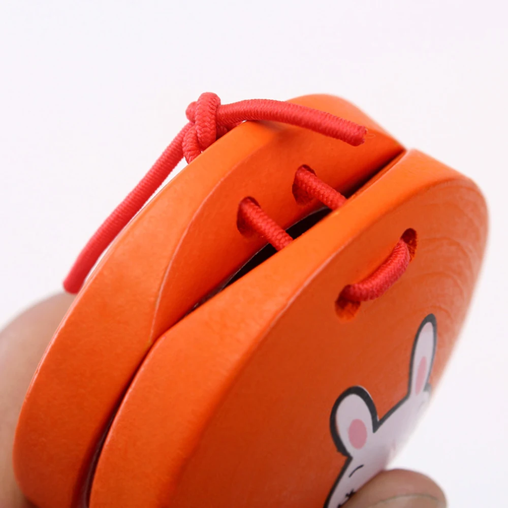 1 шт. мультфильм Кастаньеты детские деревянные кастаньеты Клэппер ручка