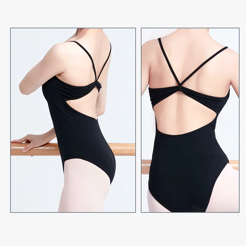 Ballet Leotard Women Sexy Camisole Leotard Black Gymnastics Leotards Adults Sleeveless Ballet Dance Leotards Bodysuit