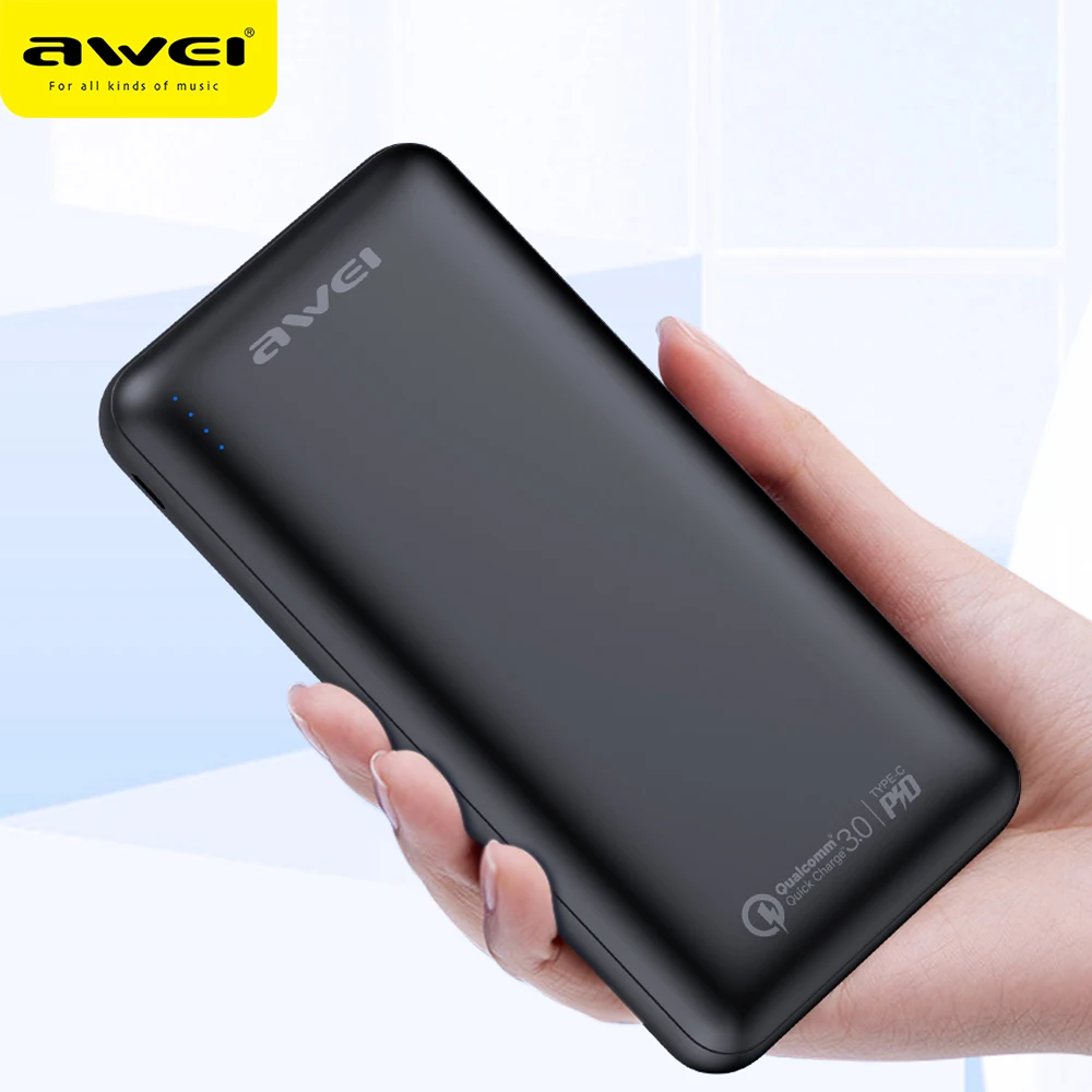 Внешний аккумулятор AWEI P96K 20000 мАч QC 3 0 PD | Мобильные телефоны и аксессуары