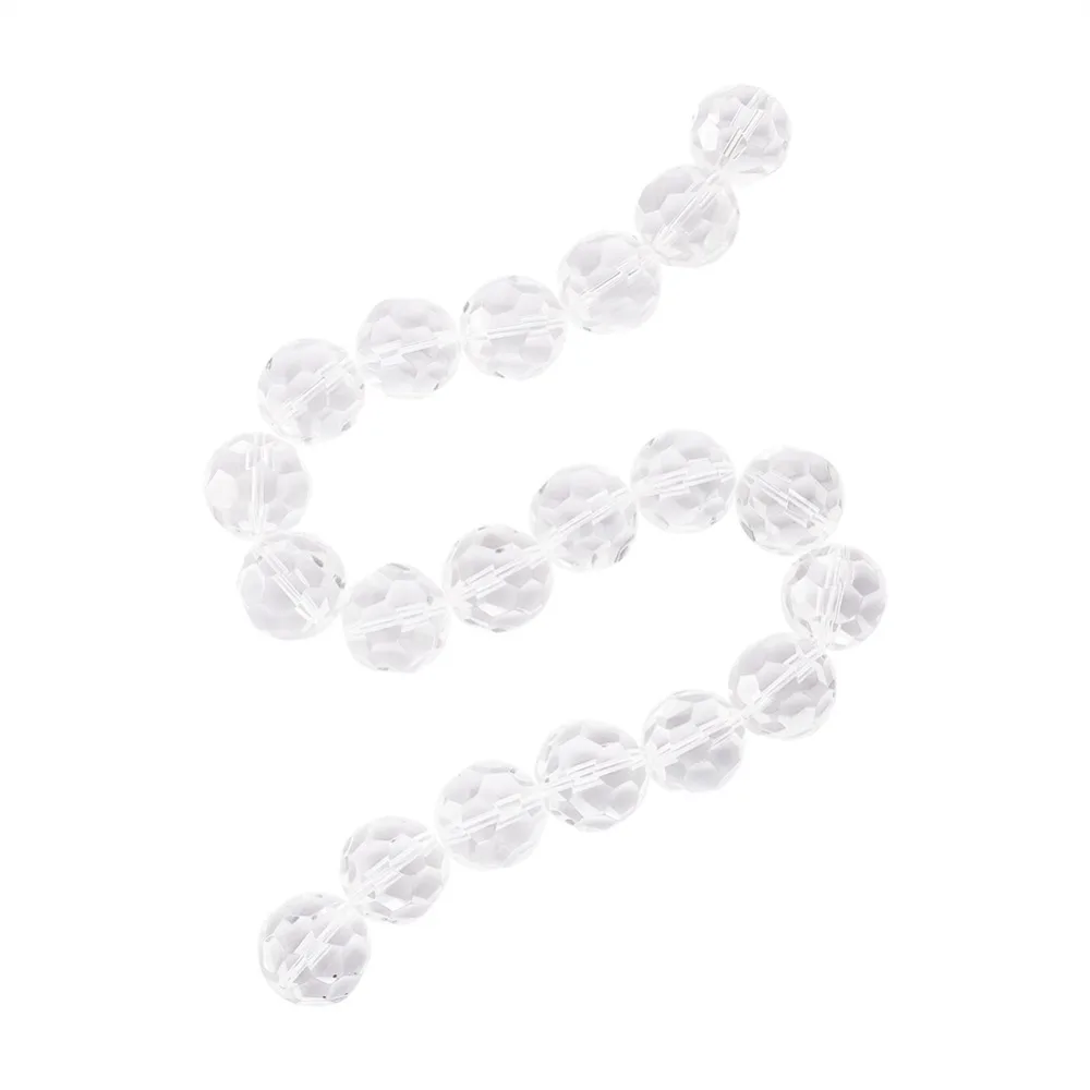 Круглые бусины из прозрачного граненого стекла 1 нить 6/8/10/12/18/20 мм для