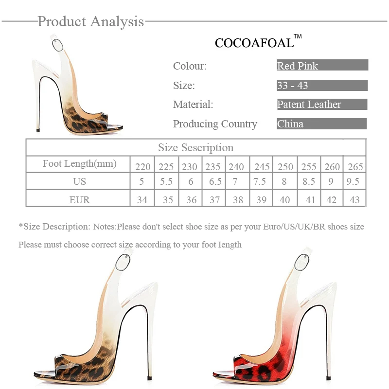 

YECHNE Women Luipaard Print Sandals Plus Size 33-43 Pink Hooks Hot Sandals Summer Lacquer Pumps