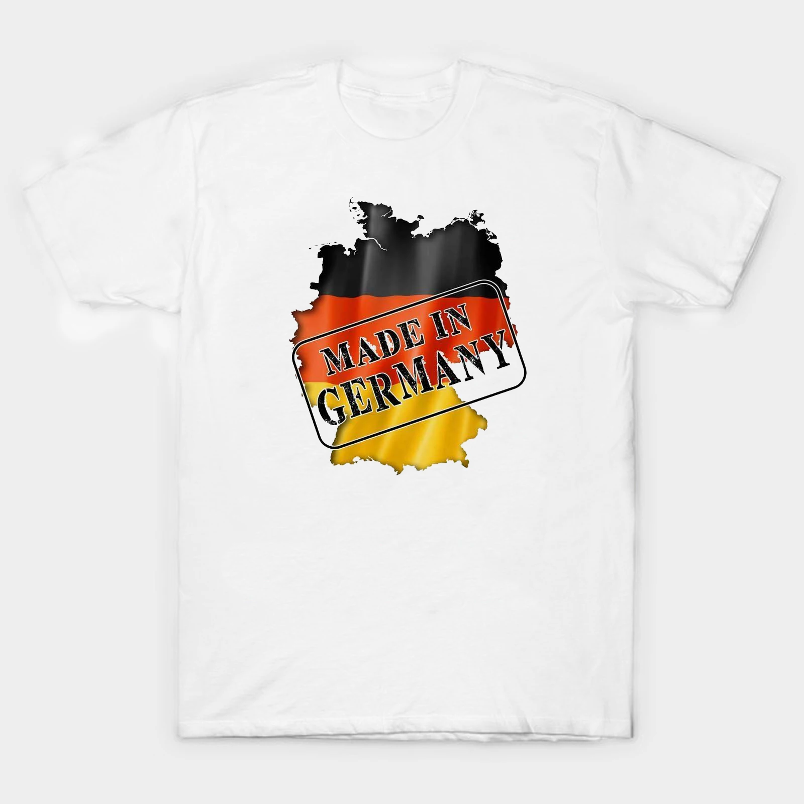 

German Flag and Map Country Pride Made In Germany T-Shirt. Summer Cotton Short Sleeve O-Neck Unisex T Shirt New S-3XL