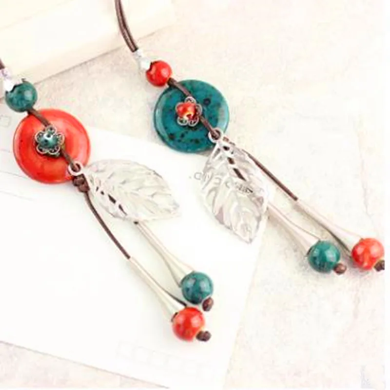 Женская мода ювелирные изделия керамический свитер цепи длинное