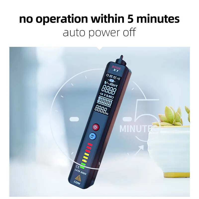 

Non-contact Voltage Detector Multimeter BSIDE X1 Intelligent test pencil Large screen EBTN Electric tester Live wire Meter