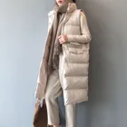 Осень-зима 2021, Женский Повседневный жилет, однобортное длинное пальто без рукавов, облегающая теплая пуховая куртка