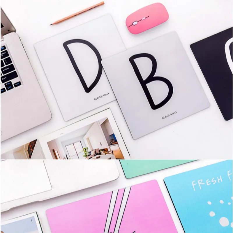 Модный креативный коврик для мыши с буквенным принтом милый мультяшный из ПВХ