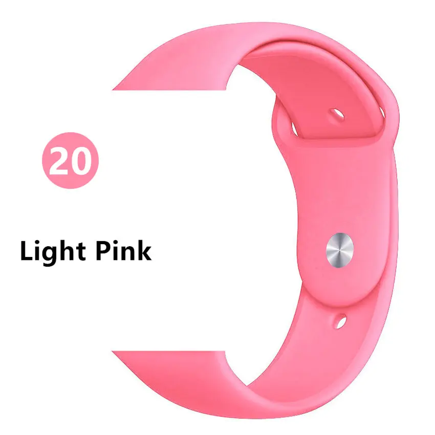 Light Pink 20 Ремешок для apple watch 5 4 ремешок apple watch 44 мм 40 мм iwatch 3 2 1 ремешок 42 мм 38 мм для хорошего клиента - Цвет ремешка: Light Pink 20