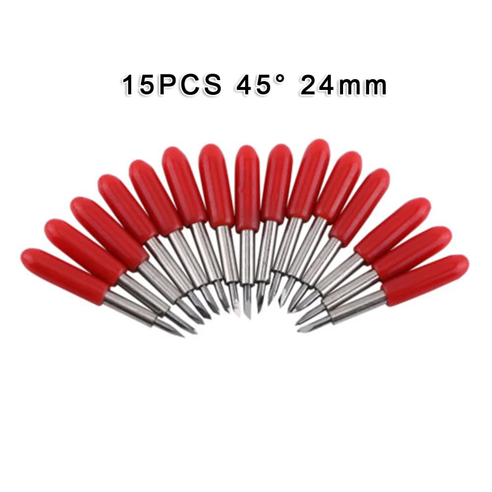 

15pcs 45 Degree Cutting Plotter Blade Cemented Carbide For Roland Vinyl Cutter Blades Rugged Durable High Hardness Wear Resist