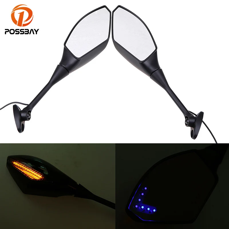 Мотоциклетное зеркало POSSBAY со светодиодными указателями поворота для Honda CBR600RR