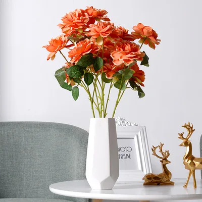 

Simulation 3 Gardenia Flowers Wedding Hotel Party Layout Home Living Room Table Decoration Flower Arrangement Photography Props