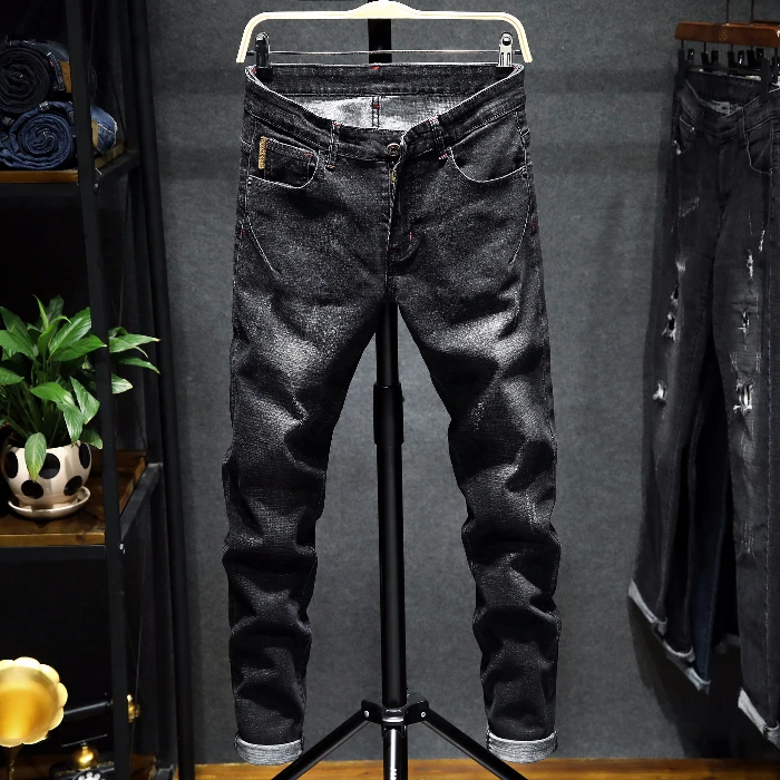 2020 New skinny Design Men's jeans Elastic CottonPencil Pants Stretch Slim Jeans Men |