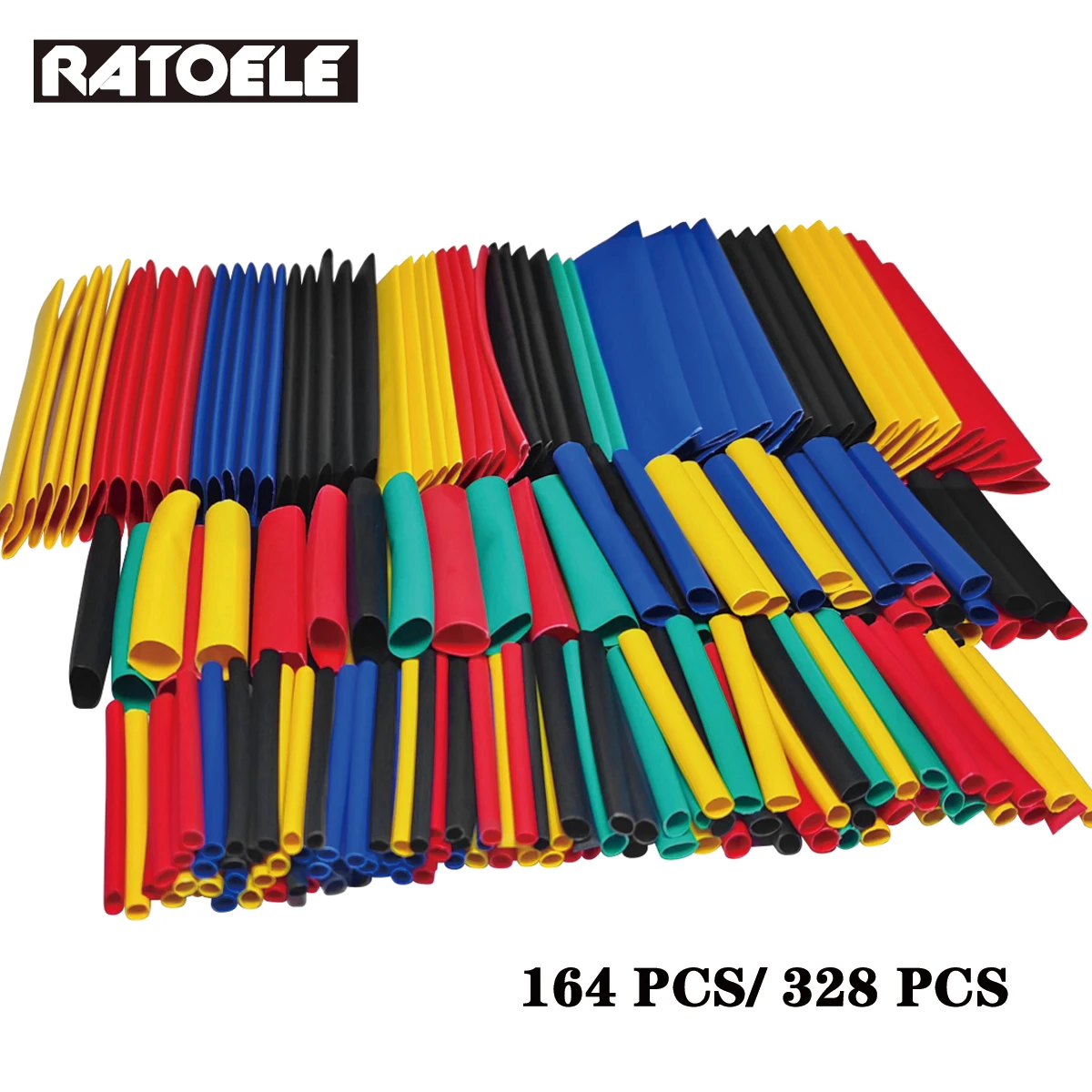 

164Pcs 328Pcs Heat Shrink Tube Kit Shrinking Assorted Polyolefin Insulation Sleeving Heat Shrink Tubing Wire Cable 8 Sizes