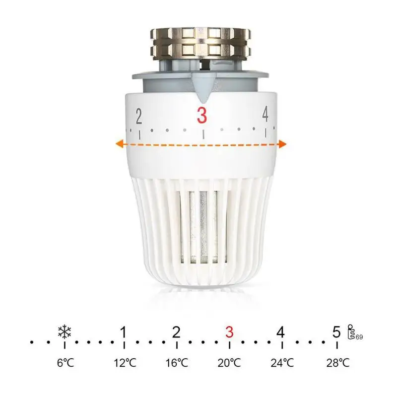 

1Pcs Thermostatic Radiator Valve Pneumatic Temperature System For Heating Head Radiator Valves Controller Remote Control U7O2