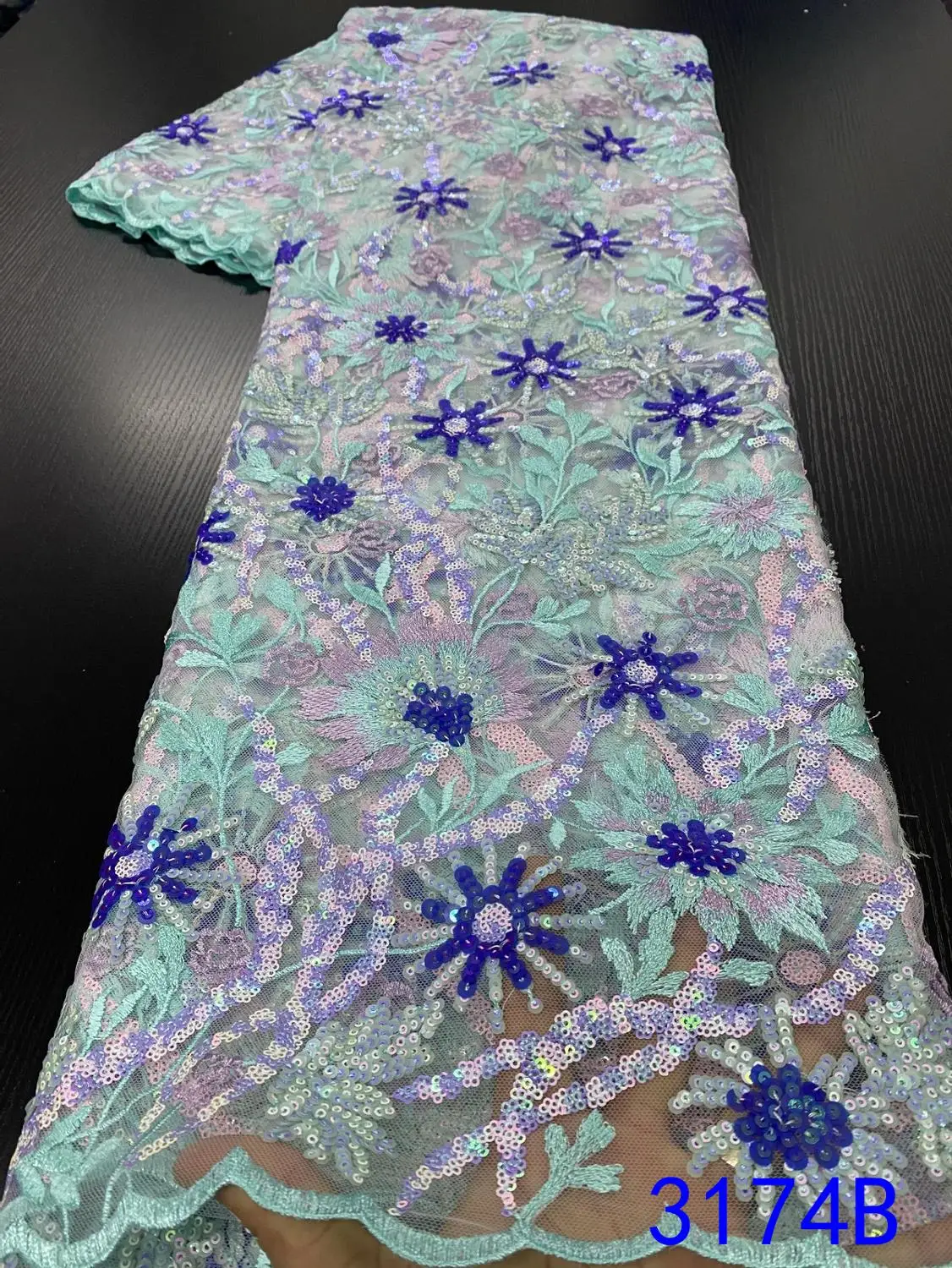 Новое поступление ткань в стиле последовательности нигерийская сетчатая