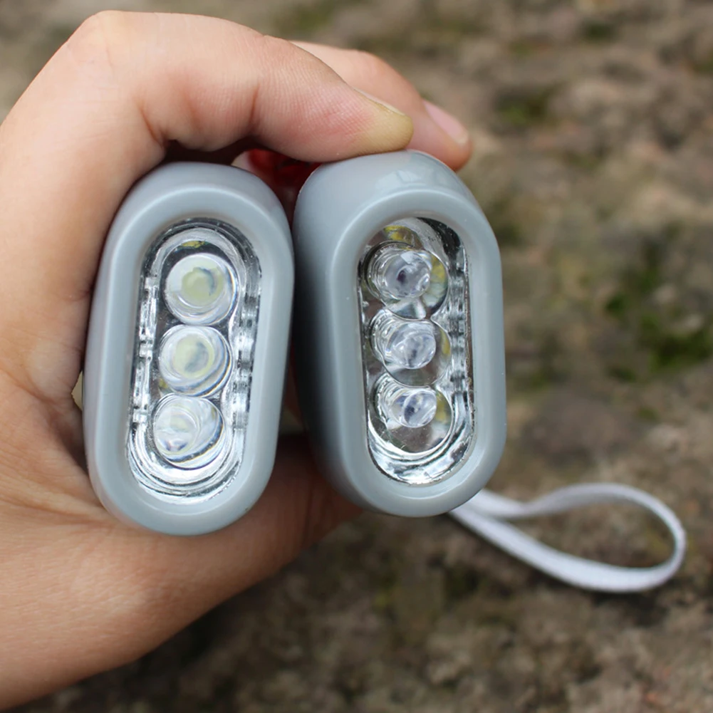 

Mini Chargeable Battery Outdoor Camping Tactics Flash Light Portable 3 LED Flashlight Hand Crank Torch For Camping Night Light