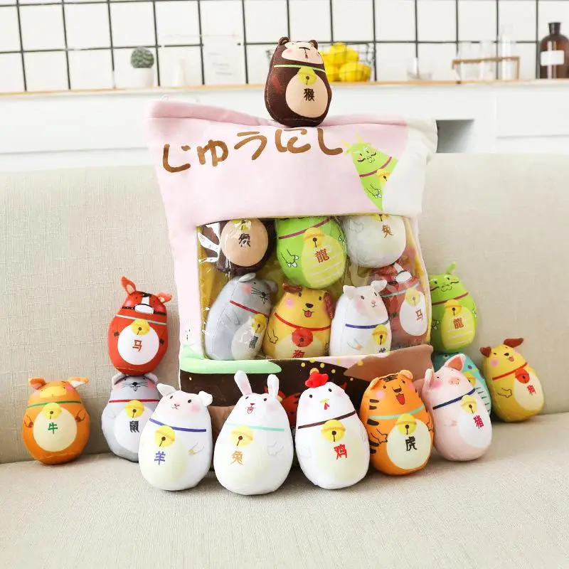 Одна сумка Sakura с помпоном из кроличьего меха Wagashi плюшевые игрушки плюшевых