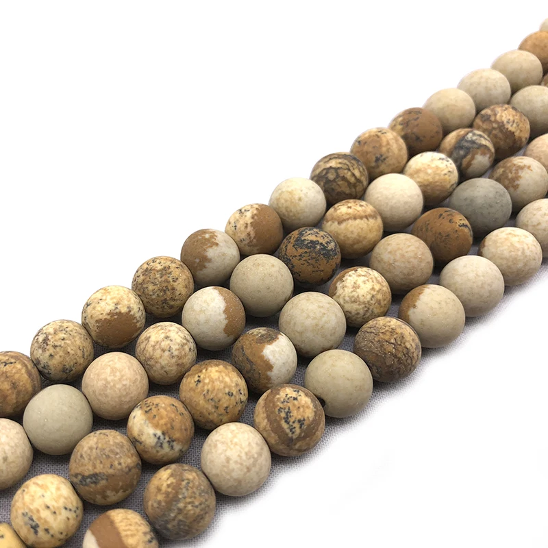 Бусины Из Натурального матового гладкого полированного камня с рисунком для