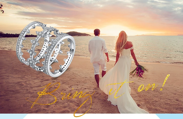 JewelryPalace 925 пробы серебро звезды ночь Принцесса Корона кубического циркония Stackable кольцо наборы для Для женщин Подарки Новинка; Лидер продаж