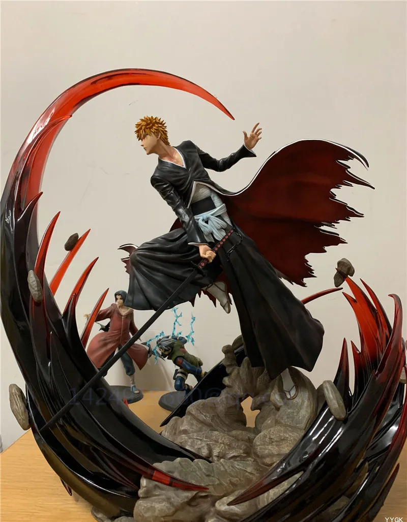 

Anime GK Statue BLEACH Kurosaki Ichigo Zanbakutou Getsuga Tenshou Ban Kai Fight Scenes Resin Action Collectible Model Toy R500