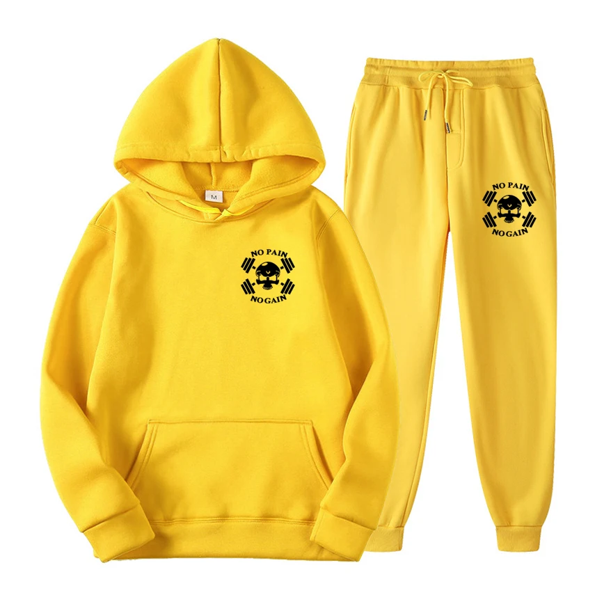 

Hoodie + sweatpants 2 sportswear suits men's spring and autumn casual track suit sportswear men's patchwork hooded letter suit