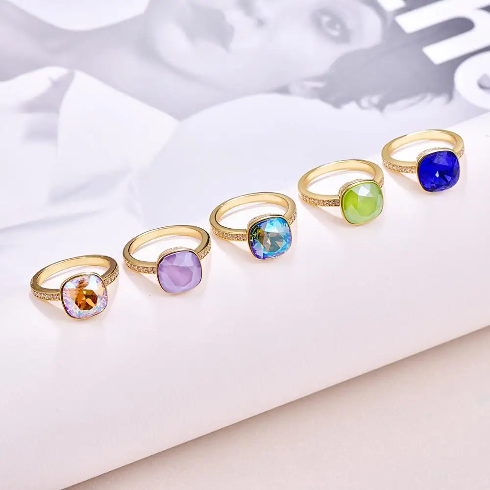 Роскошные женские Кольца С Оригинальными кристаллами SWAROVSKI Новые Модные