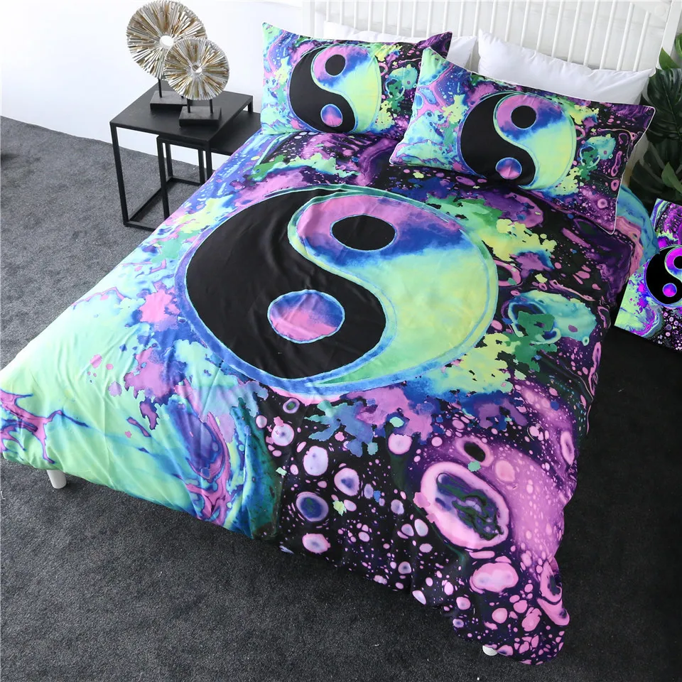 Jasper Yin Yang от Brizbazaar Комплект постельного белья Tai Chi пододеяльник красочный комплект постельного белья 3 шт акварельные пузыри постельное белье King size