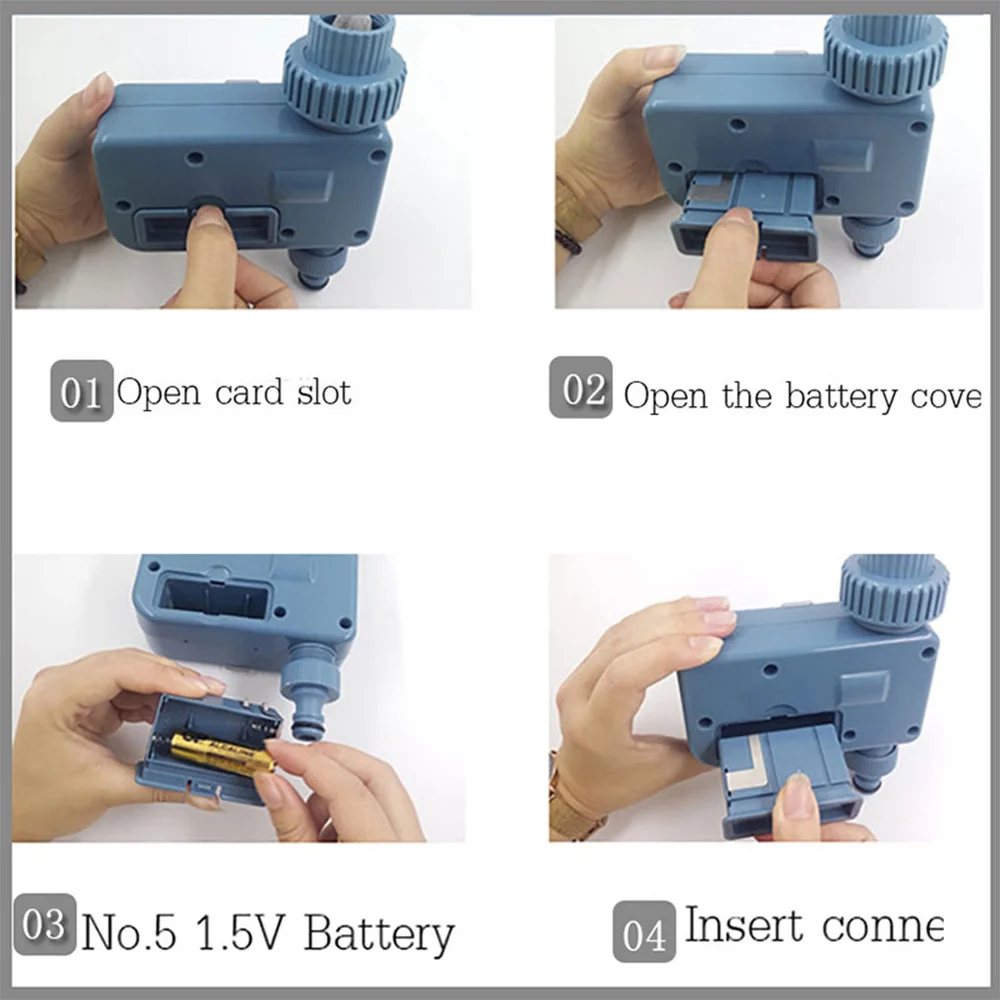 

1Pc Irrigation Timer LCD Garden Water Controller Automatic Watering Device for Home Garden Without Battery (Sky-blue)