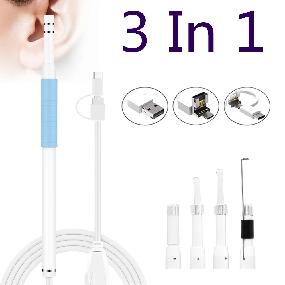Эндоскоп для чистки ушей 3 в 1 мини камера удаления и воска чистка личная