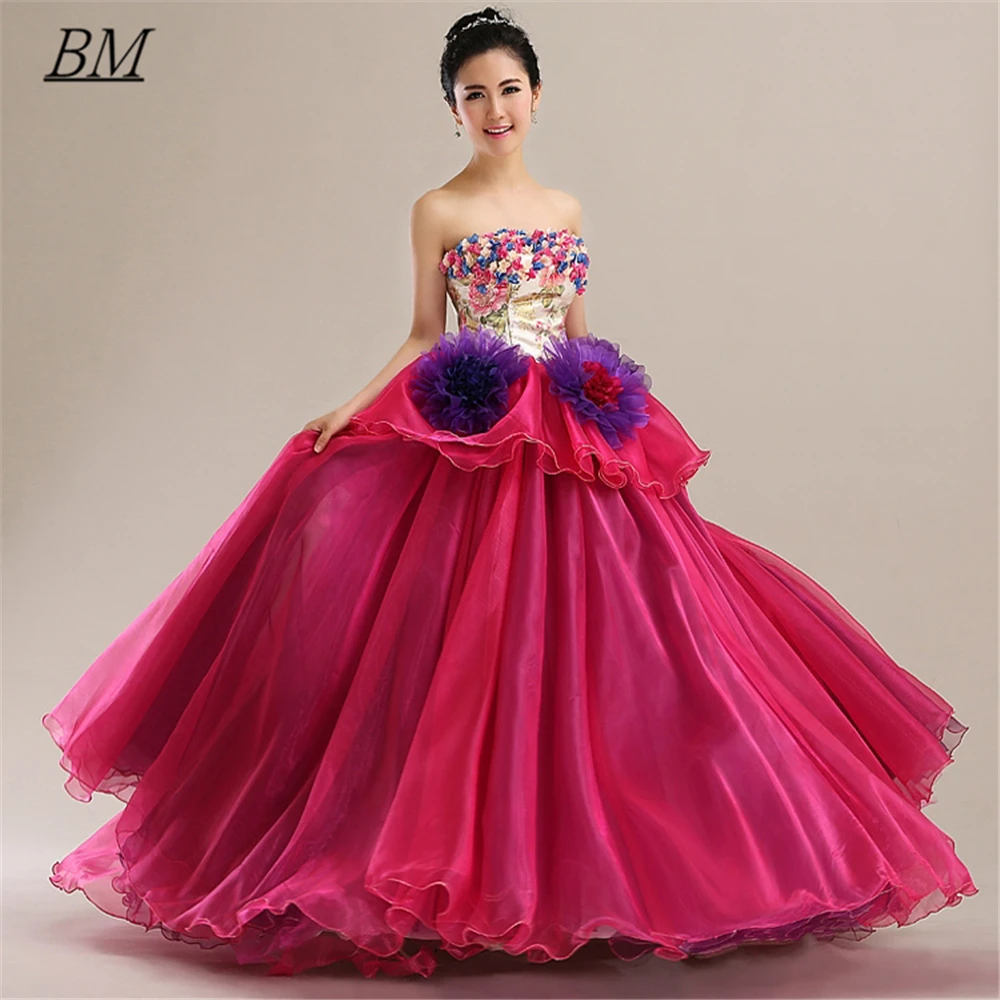 

BM Luxury Flower Quinceanera Dresses 2021 Ball Gown Beaded Prom 16 Birthday Pageant Party Gown Vestidos De Quinceanera BM781
