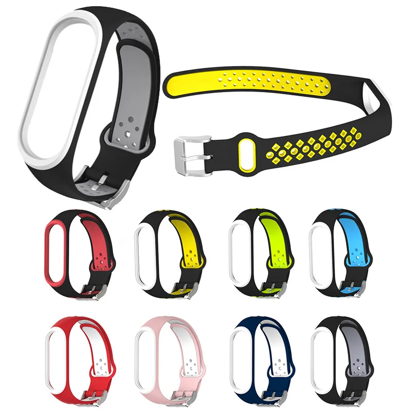 Регулируемый mi Band 3 4 ремешок с пряжкой силиконовый Смарт Браслет Ремешок Замена с отверстиями для mi llet Xiao mi 3 4 mi band аксессуары