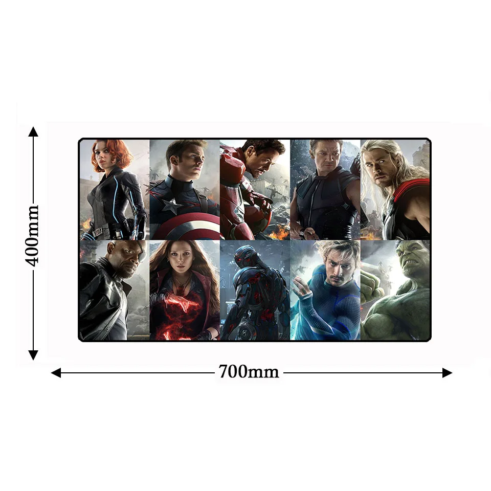 70*40 см запирающийся край коврик для мыши Avengerse Infinity War аниме игровой XL Большой Grande