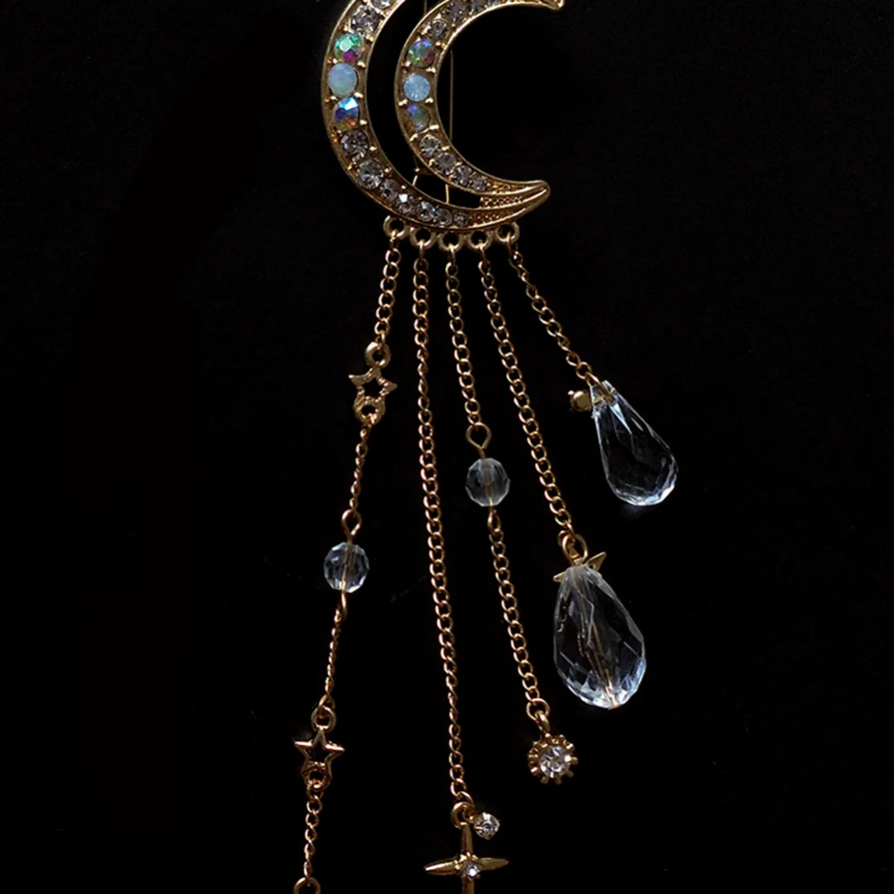 Корейские простые металлические заколки для женщин геометрические Луна золото