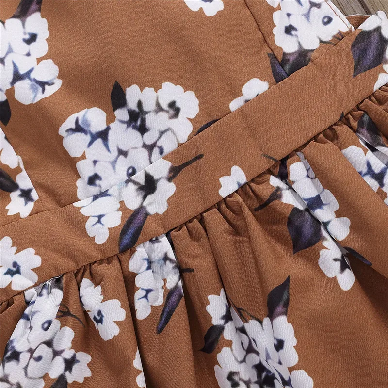 New Fashion 1-6Y Toddler Baby Girls Dress White Floral Print Ruffle Short Sleeve A-line Backless Sundress wholesale | Детская одежда и